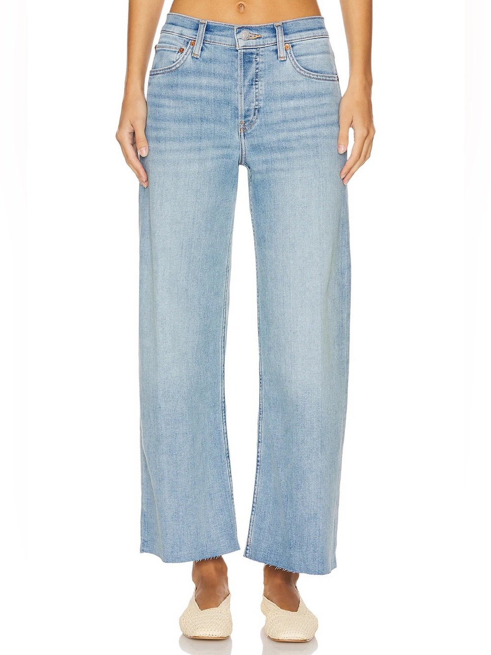 RE/DONE Mid-Rise Wide-Leg Crop Jeans 27 Marea - Picture 2 of 14